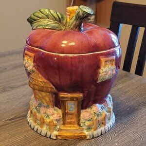 Apple House Cookie Jar Made by Nicewell Company
